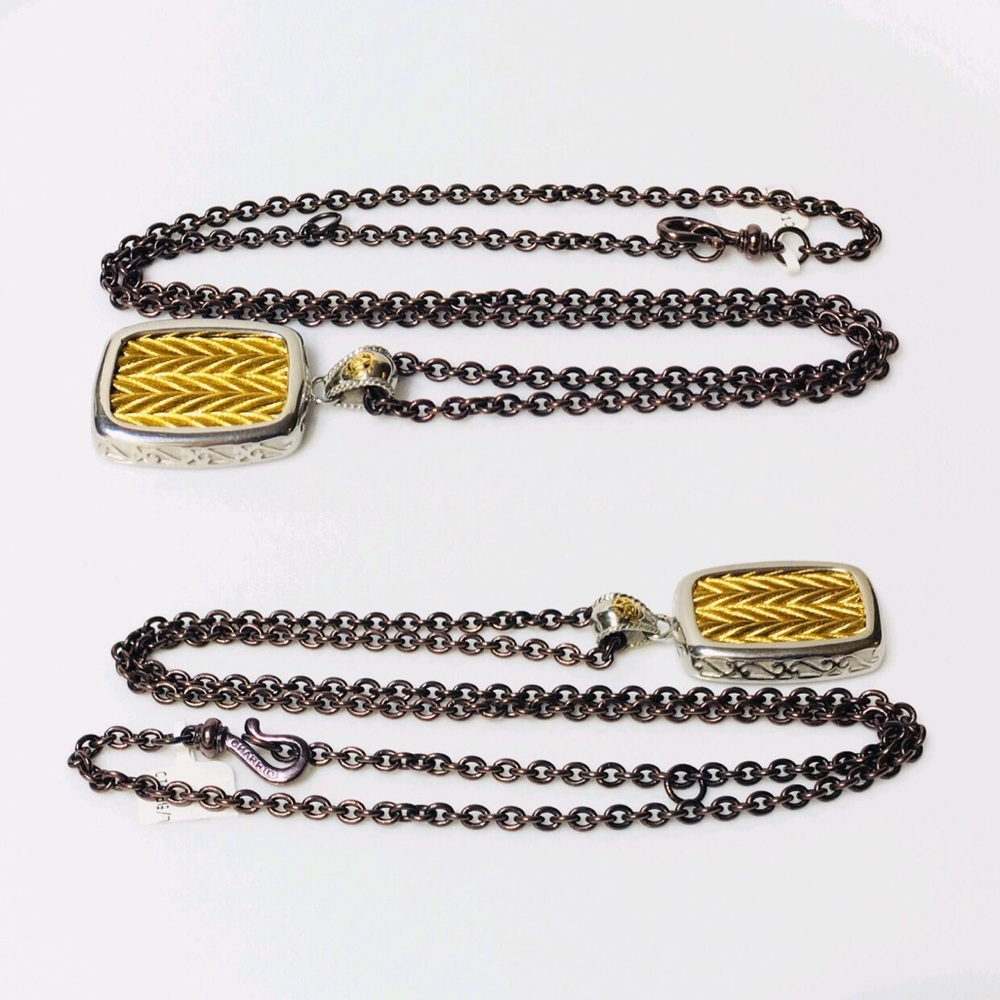 Charriol  18k Gold Bronze Steel Pendant Necklace - Picture 2 of 6